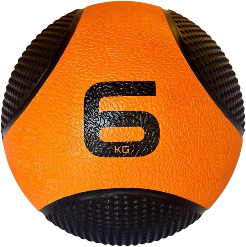 FORTUSS Medicine Ball 6 KG, Comfort Non-Slip Textured Grip for Strength Training, Orange